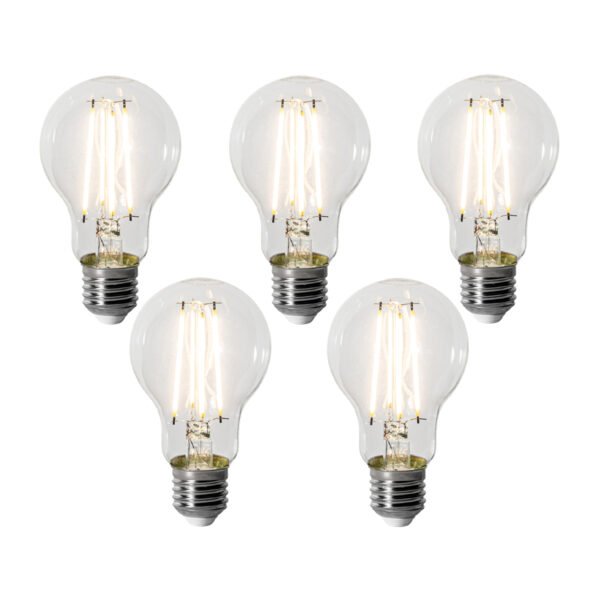 Sada 5 stmievateľných LED žiaroviek E27 A60 8W 900 lm 3000K