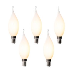 Sada 5 stmievateľných LED žiaroviek E14 BXS35 Opál 4W 450 lm 2200K
