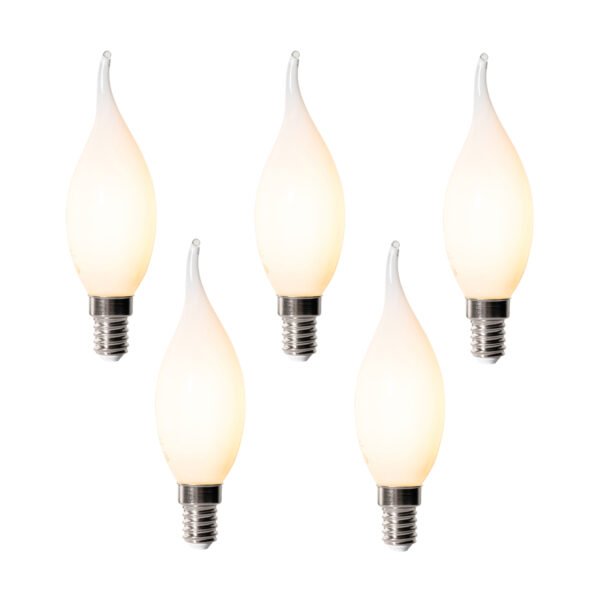 Sada 5 stmievateľných LED žiaroviek E14 BXS35 Opál 4W 450 lm 2200K