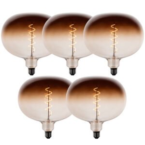Sada 5 stmievateľných LED žiaroviek E27 G220 hnedá 4,9W 130 lm 1800K