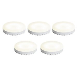 Sada 5 GX53 stmievateľných LED žiaroviek s teplým svetlom 7W 750 lm 2700K-4000K