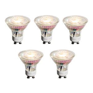 Sada 5 stmievateľných LED žiaroviek GU10 50 mm číra 4,9 W 450 lm 2700 K