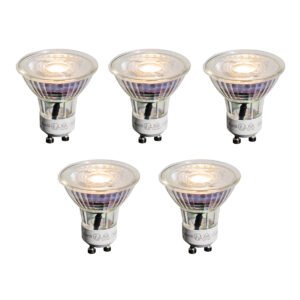 Sada 5 GU10 50mm LED žiaroviek číra 3,5W 330 lm 3000K