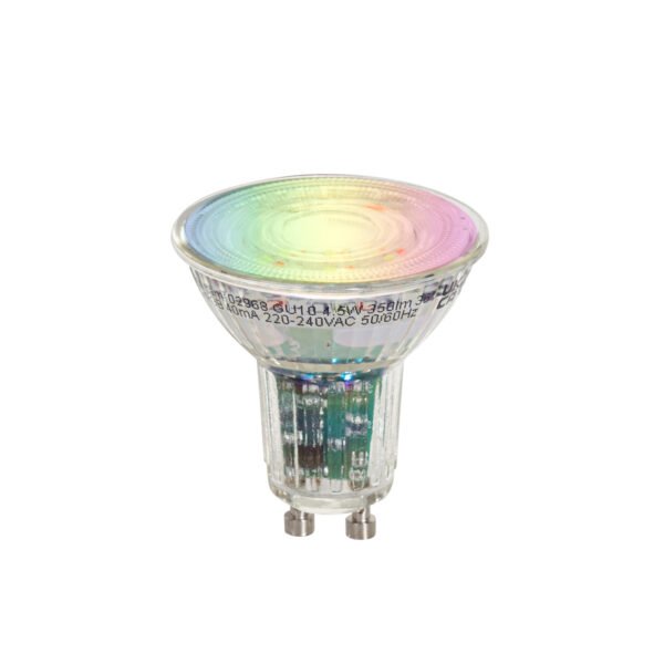 Sada 5 inteligentných žiaroviek GU10 50 LED číra RGBW 4,5 W 350 lm 2700-6000 K - Image 2