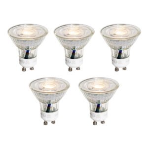 Sada 5 LED žiaroviek GU10 50 mm číra 3W 230 lm 2700K