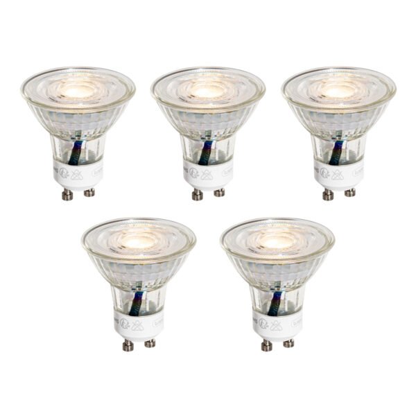 Sada 5 LED žiaroviek GU10 50 mm číra 3W 230 lm 2700K
