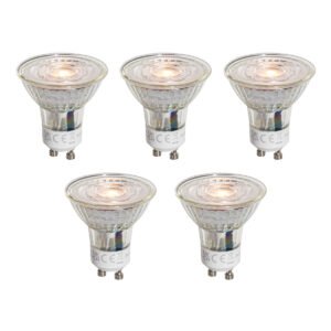 Sada 5 LED žiaroviek GU10 50 mm číra 4,5 W 360 lm 2700 K
