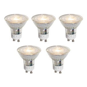 Sada 5 stmievateľných LED žiaroviek GU10 50 mm číra 4,5 W 365 lm 2700 K
