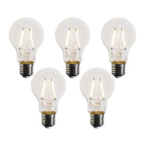 Sada 5 LED žiaroviek E27 A60 číra 3W 320 lm 2700K