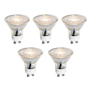 Sada 5 GU10 50mm LED žiaroviek číra 4,9W 450 lm 3000K