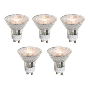 Sada 5 LED žiaroviek GU10 50 mm číra 3W 250 lm 2200K