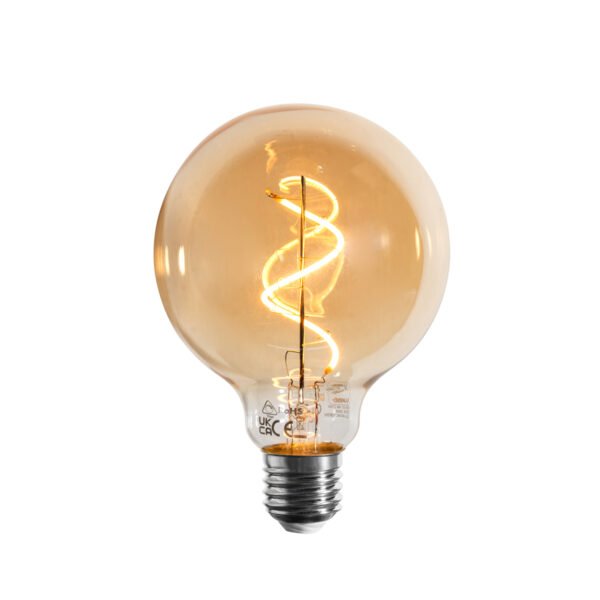 Sada 5 stmievateľných LED žiaroviek E27 so špirálovým vláknom G95 zlatá 4W 270 lm 2100K - Image 2