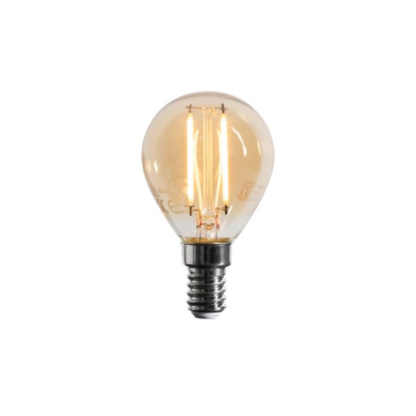 Sada 5 stmievateľných LED žiaroviek E14 G45 zlatá 4W 330 lm 2100K - Image 2