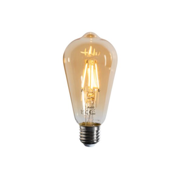 Sada 5 stmievateľných LED žiaroviek E27 Filament ST64 zlatá 4,5W 450 lm 2200K - Image 2