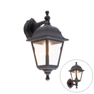 Klasická vonkajšia nástenná lampa čierna IP44 - Capital