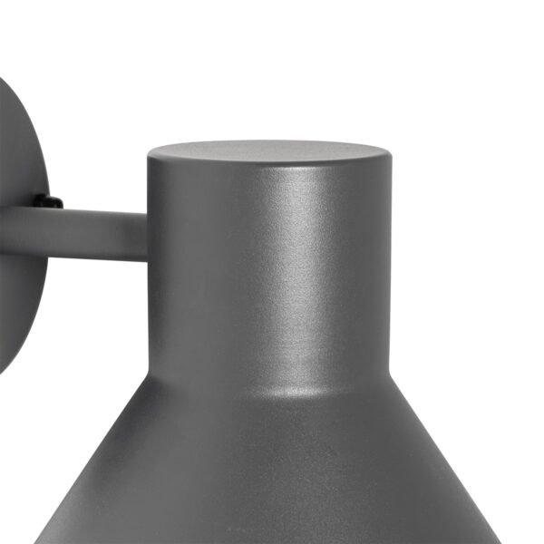 Priemyselná vonkajšia nástenná lampa tmavosivá kužeľ IP44 - Natas - Image 2