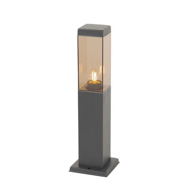 Moderný vonkajší lampový stĺp tmavosivý s dymom 45 cm - Malios - Image 2