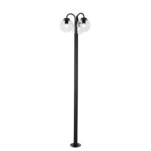 Lampa svietidlo čierna s priehľadným sklom 200 cm 3-svetlo IP44 - Sfera