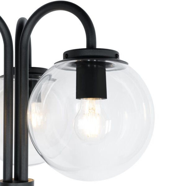 Lampa svietidlo čierna s priehľadným sklom 200 cm 3-svetlo IP44 - Sfera - Image 2