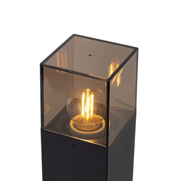 Stojaca vonkajšia lampa čierna s dymovým tienidlom 30 cm - Dánsko - Image 2