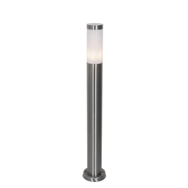 Moderná vonkajšia lampa na stĺp oceľ s opálom 80 cm IP44 - Rox - Image 2