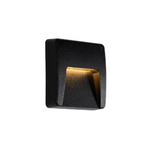 Vonkajšia nástenná lampa čierna štvorcová vrátane LED IP65 - Gem