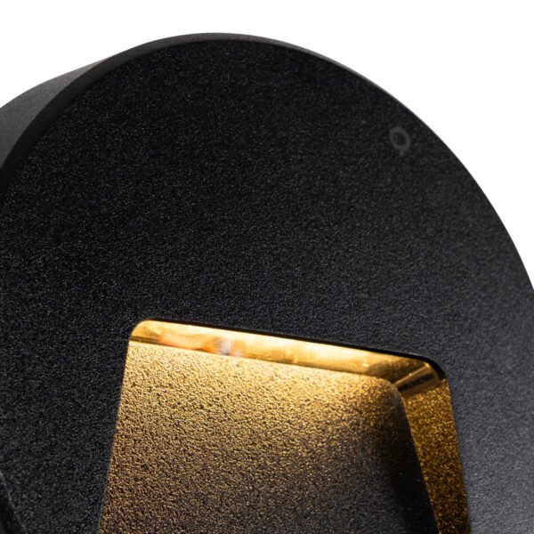 Vonkajšia nástenná lampa čierna okrúhla vrátane LED IP65 - Gem - Image 2