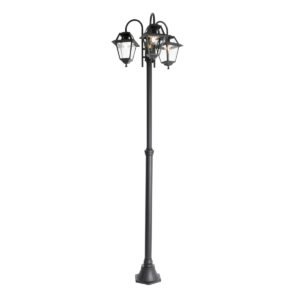 Klasická vonkajšia lampa čierna 235 cm 3-svetlo IP44 - Berta