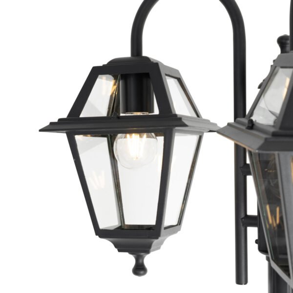Klasická vonkajšia lampa čierna 235 cm 3-svetlo IP44 - Berta - Image 2