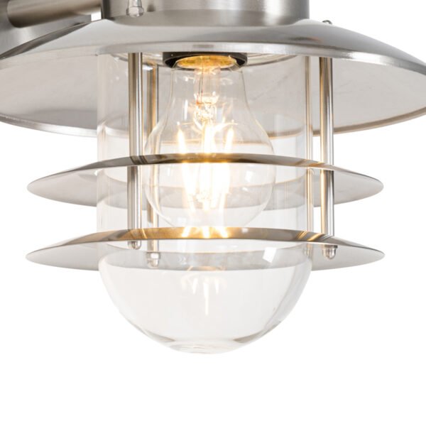 Priemyselná nástenná lampa oceľ IP44 - Shell - Image 2