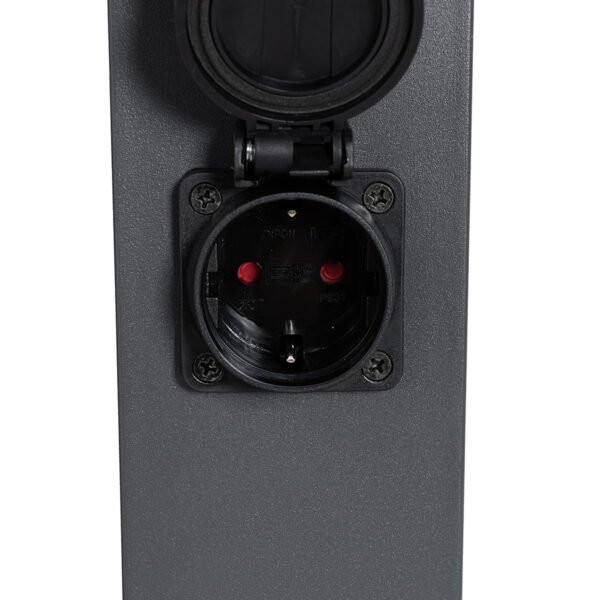 Vonkajšia lampa tmavosivá 45 cm so zásuvkou IP44 - Malios - Image 2