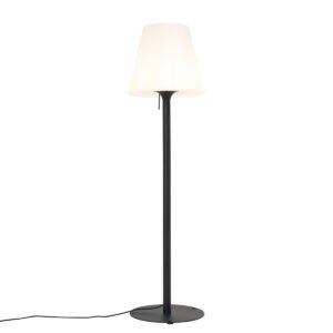 Moderná vonkajšia stojaca lampa čierna s bielym tienidlom IP44 - Big Virginia