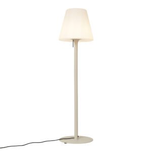 Moderná vonkajšia stojaca lampa béžová s bielym tienidlom IP44 - Big Virginia