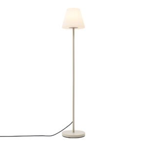 Vonkajšia stojaca lampa béžová s bielym tienidlom IP65 - Virginia