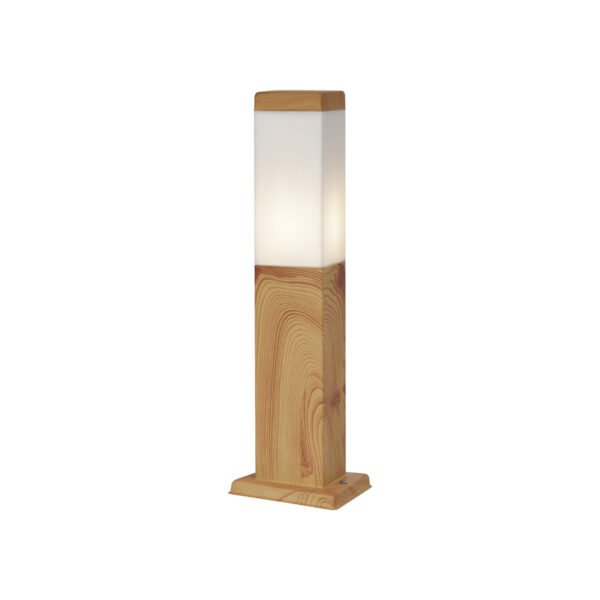 Moderná vonkajšia stojaca lampa oceľová s drevenou potlačou 45cm IP44 - Malois