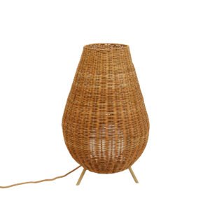 Stmievateľná ratanová stojaca lampa IP65 s diaľkovým ovládaním - Saona