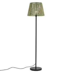Vonkajšia stojaca lampa čierna so zeleným lanovým tienidlom IP44 - Virginia Jayla