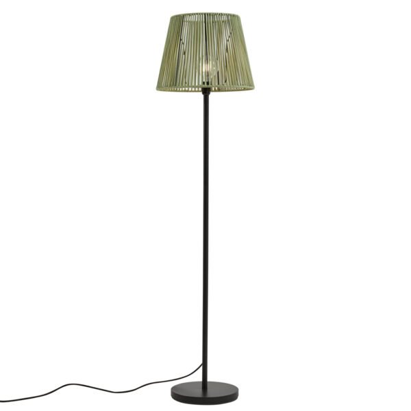 Vonkajšia stojaca lampa čierna so zeleným lanovým tienidlom IP44 - Virginia Jayla