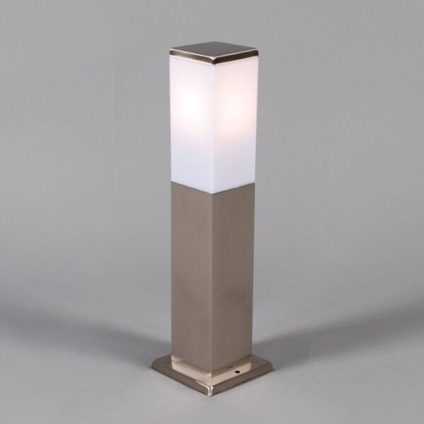 Vonkajšia lampa oceľová 45 cm IP44 - Malios so zemným hrotom a káblovou prírubou - Image 2