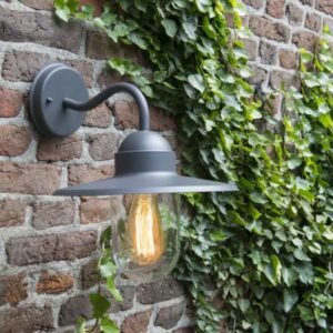 Rustikálna vonkajšia nástenná lampa tmavosivá IP44 - Kansas