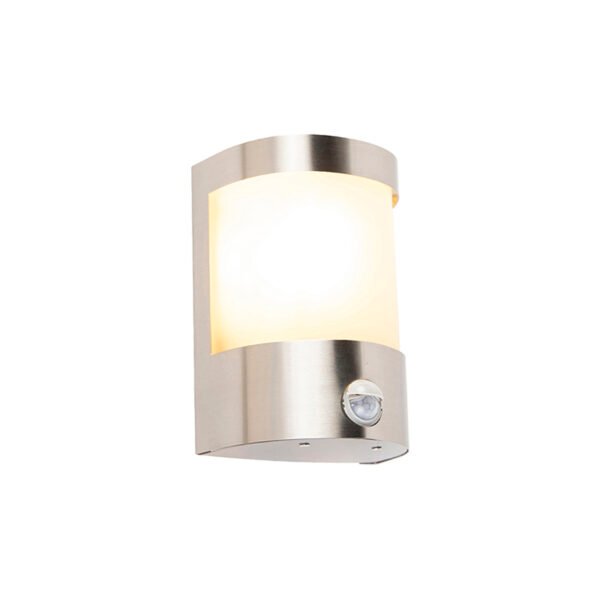 Moderná vonkajšia nástenná lampa z nerezovej ocele s pohybovým senzorom IP44 - Mira