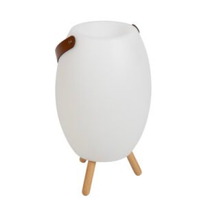 Stojacia lampa biela 40,5 cm vrátane LED a reproduktora Stmievateľná RGBW IP44 s diaľkovým ovládaním - Apolo